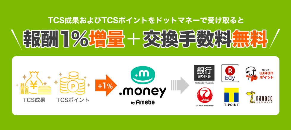 TCSからポイント交換で1%増量