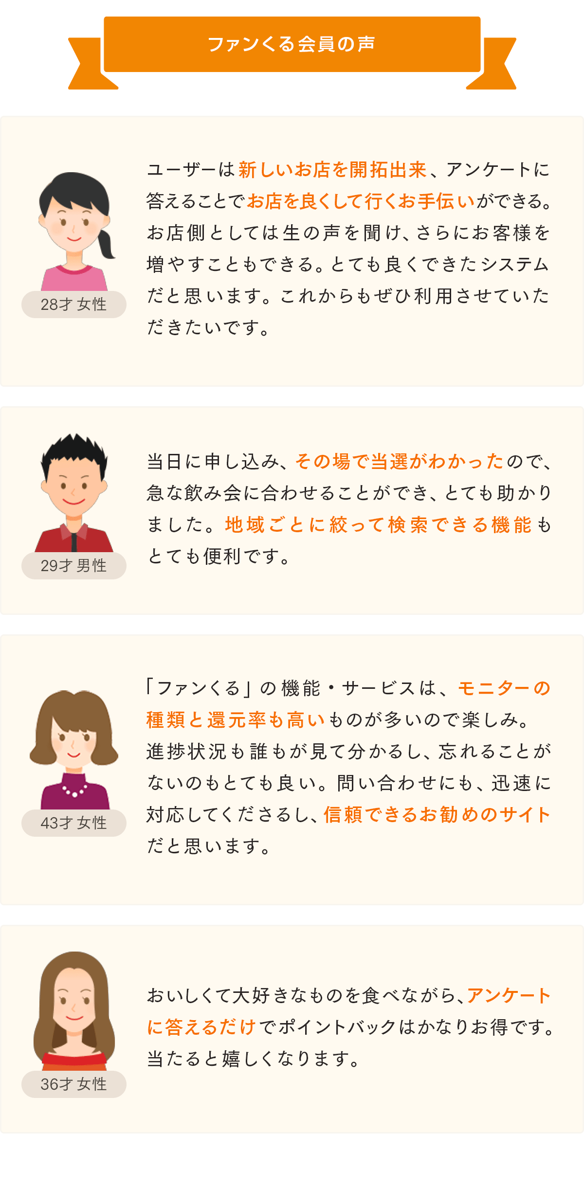 ファンくる会員の声